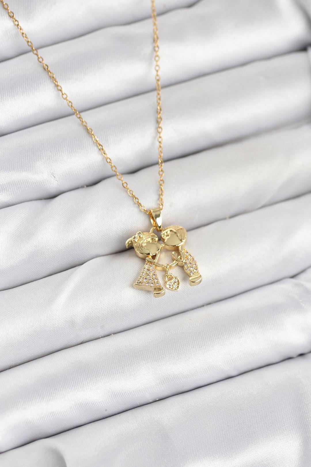 316L Çelik Zincir Gold Renk Erkek Kız Model Kadın Kolye