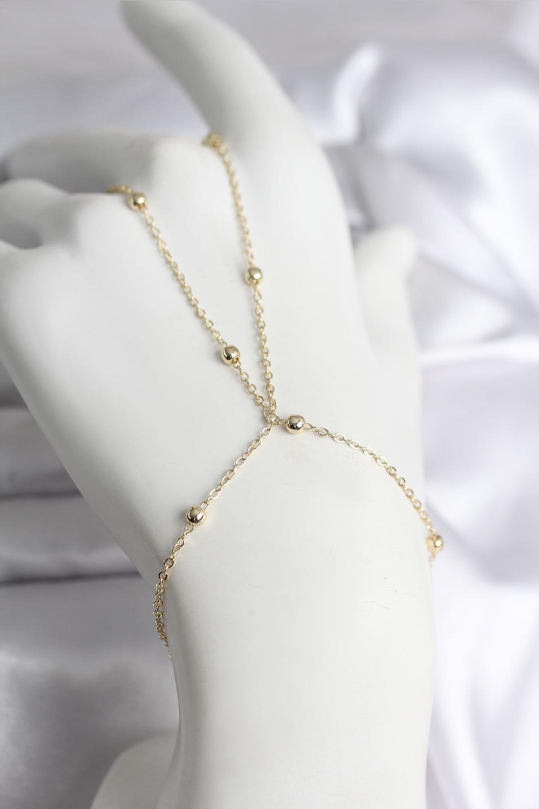 316L Çelik Gold Renk Topçuk Zincir Model Kadın Şahmeran