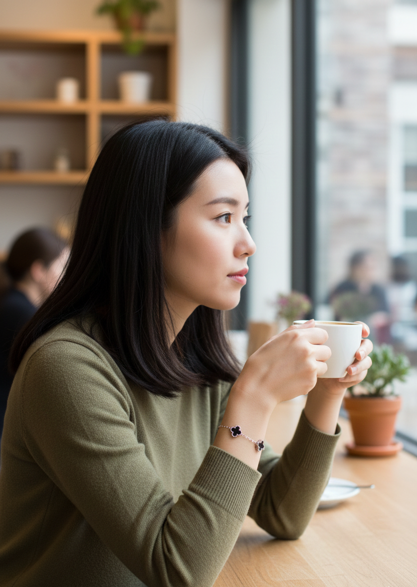 316L Çelik Gümüş Renk Siyah Baby Boy Yonca Bileklik