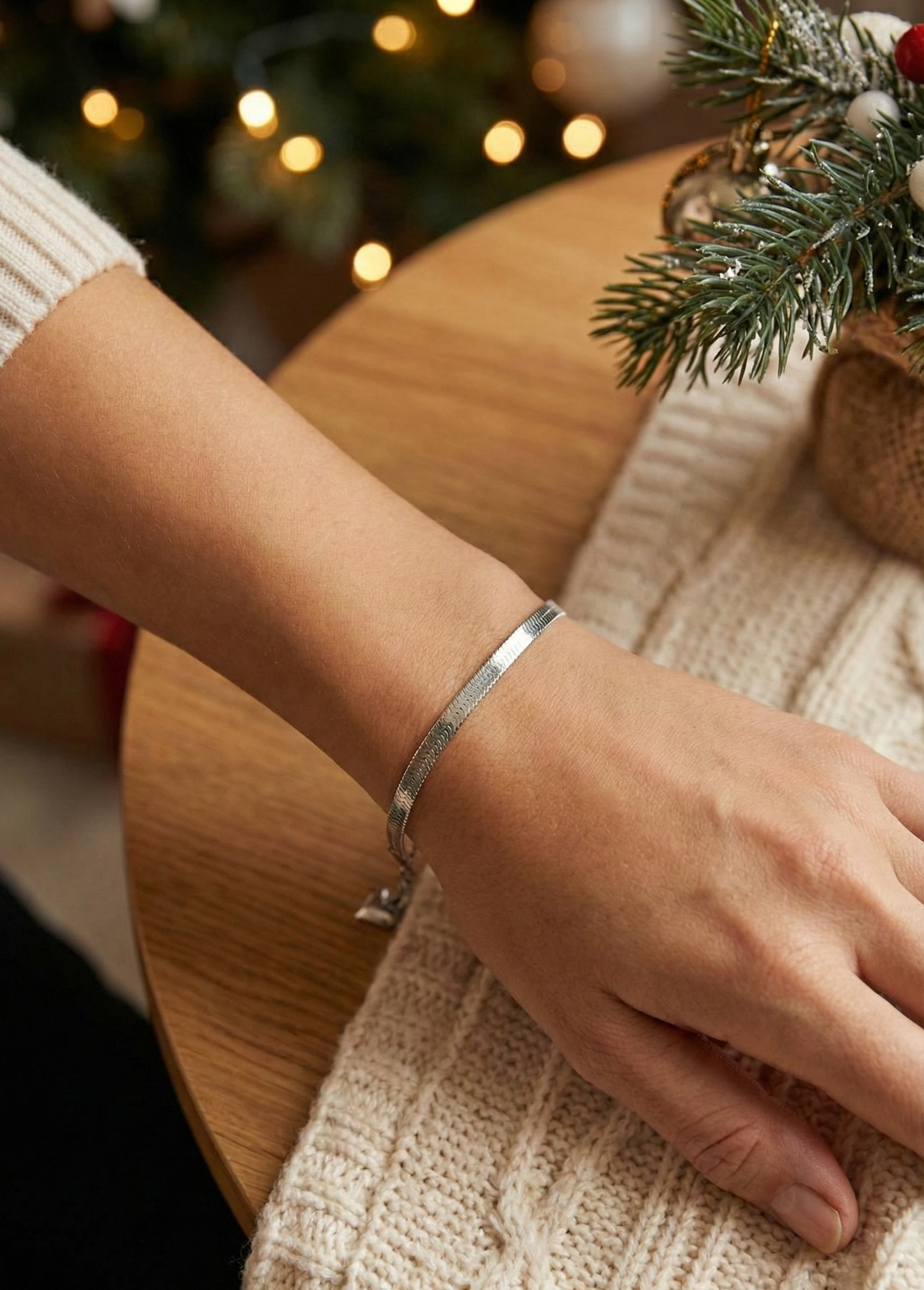 316L Çelik Gümüş Renk İtalyan Zincirli Bileklik