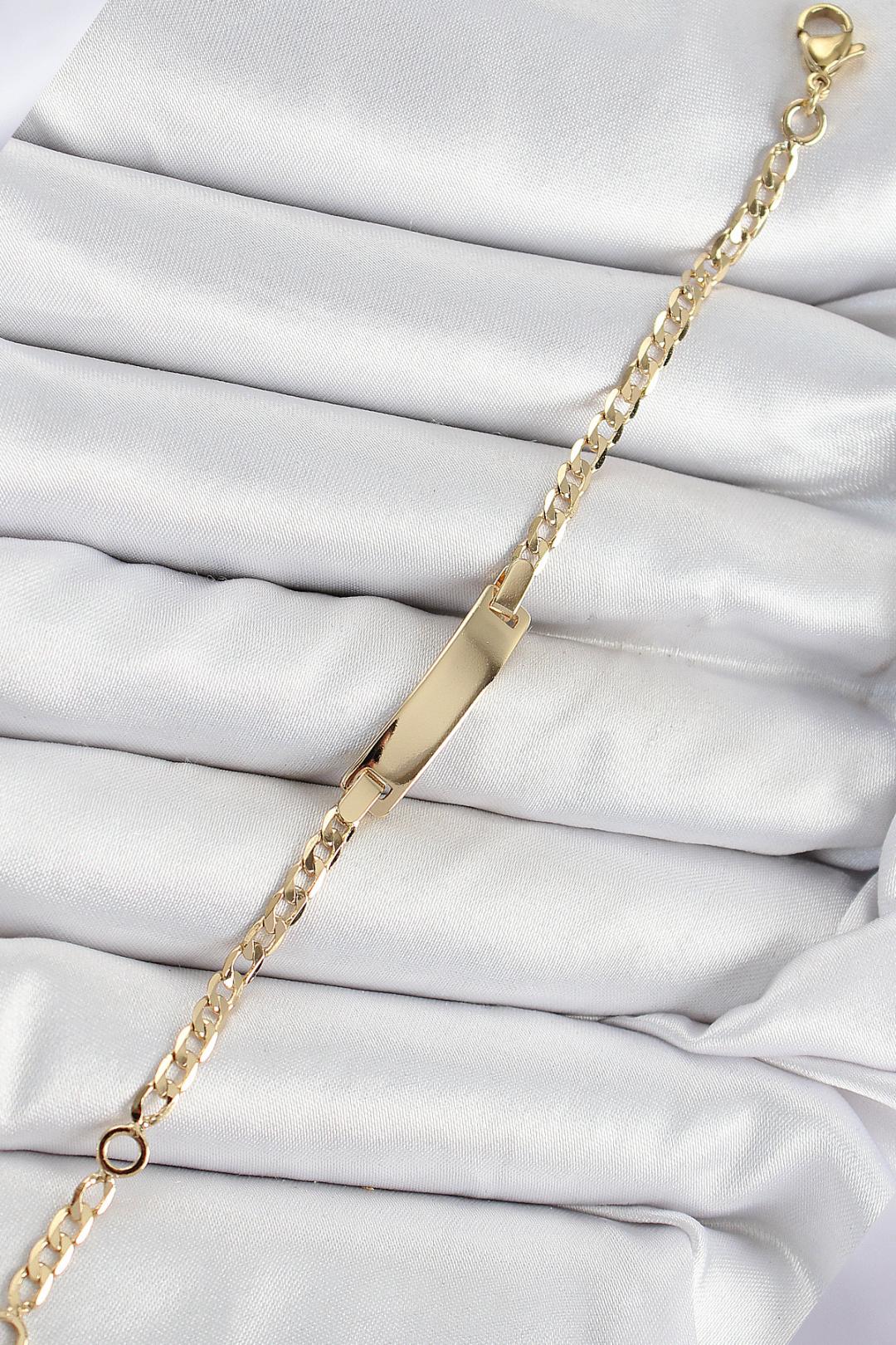 Pirinç Dikdörtgen Model Gold Renk Xuping Bebek Künyesi