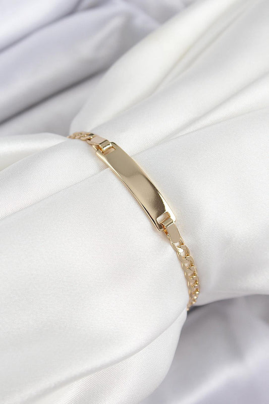 Pirinç Dikdörtgen Model Gold Renk Xuping Bebek Künyesi