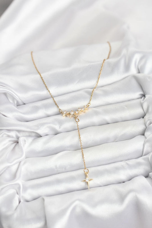 316L Çelik Zincir Gold Renk Yıldız Model Y Kadın Kolye