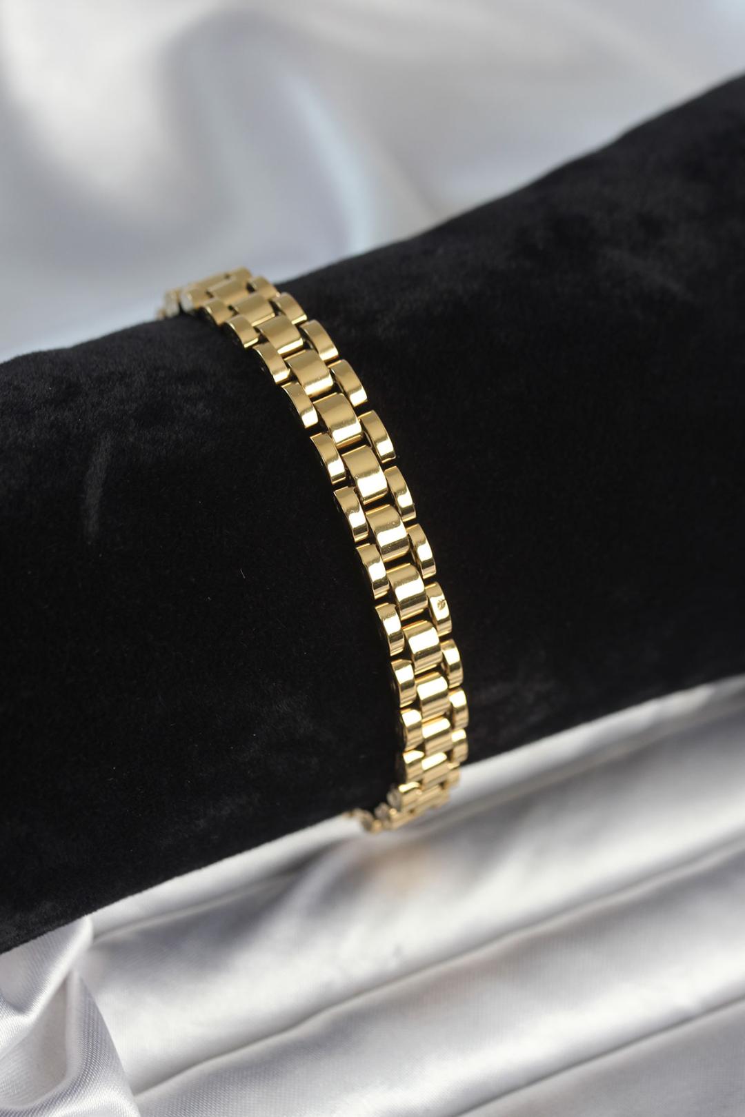 316L Çelik Gold Renk 7 mm Kalınlık Bileklik