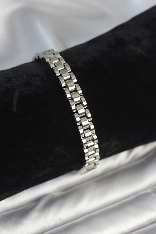 316L Çelik Gümüş Renk 7 mm Kalınlık Bileklik