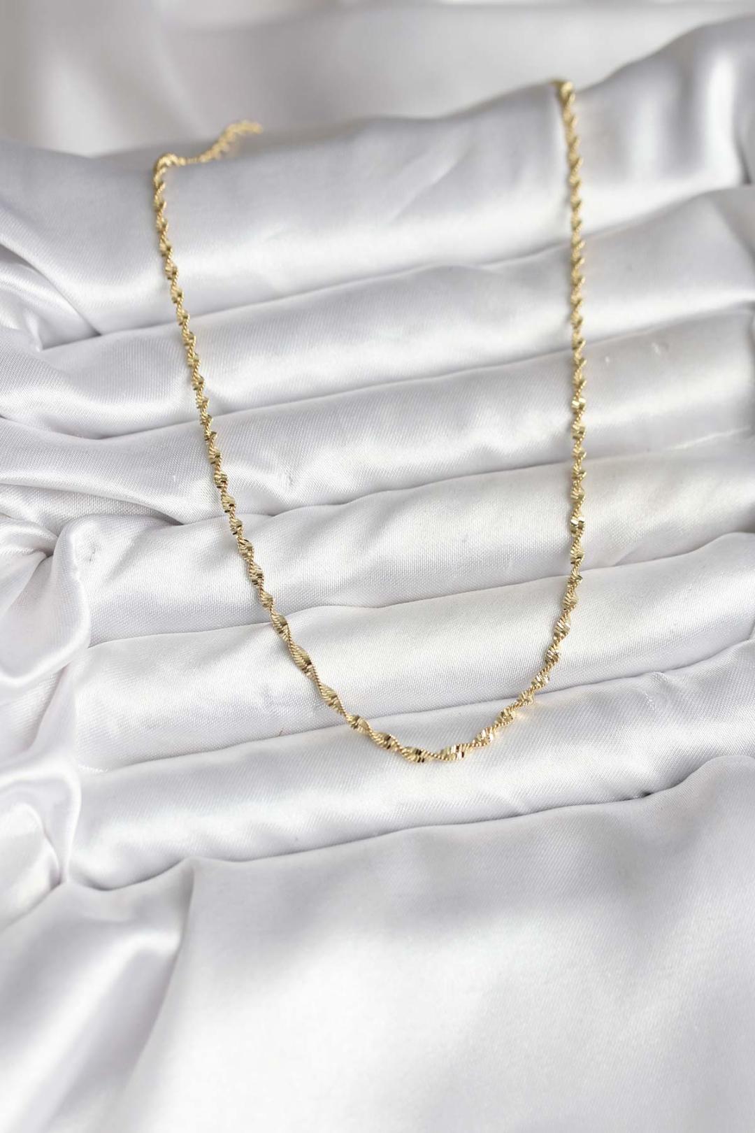 14K Gold Renk Kaplama Burgu Model CM Kadın Kolye