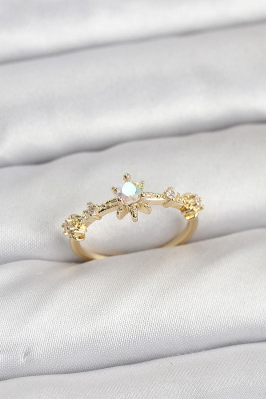 Gold Renk Pirinç Yıldız Model Kadın Yüzük